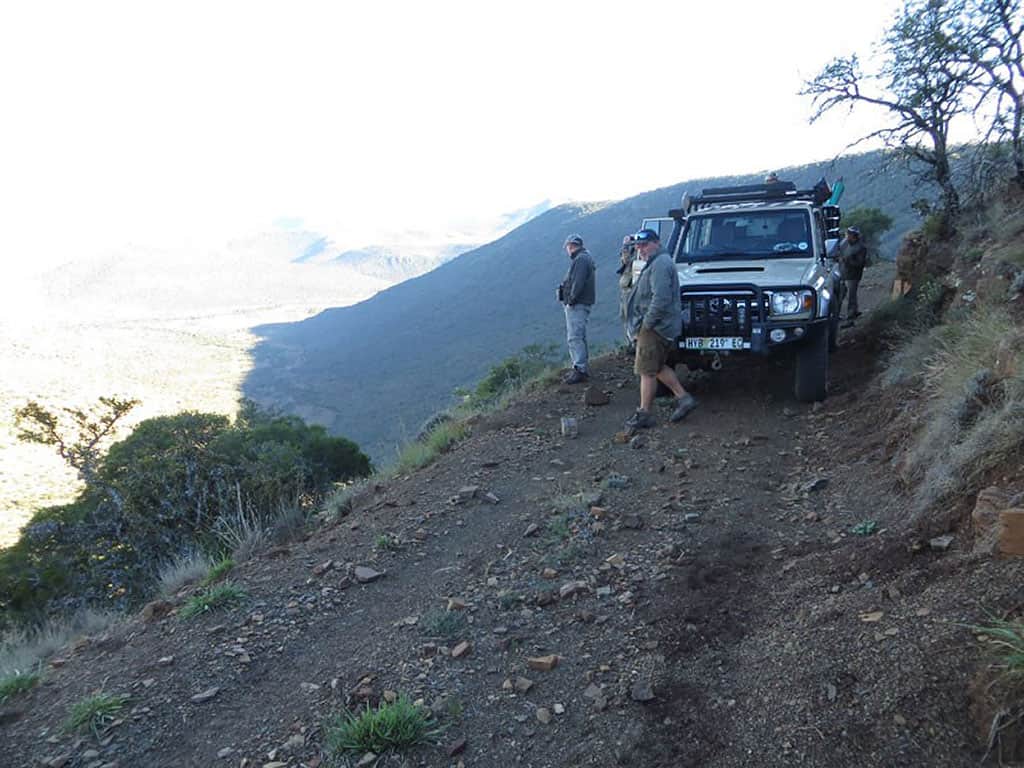 Hunting vehicle high up in the Bedford mountains looking for Kudu