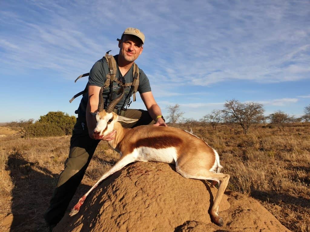 Springbok trophy shot during our African hunting safari