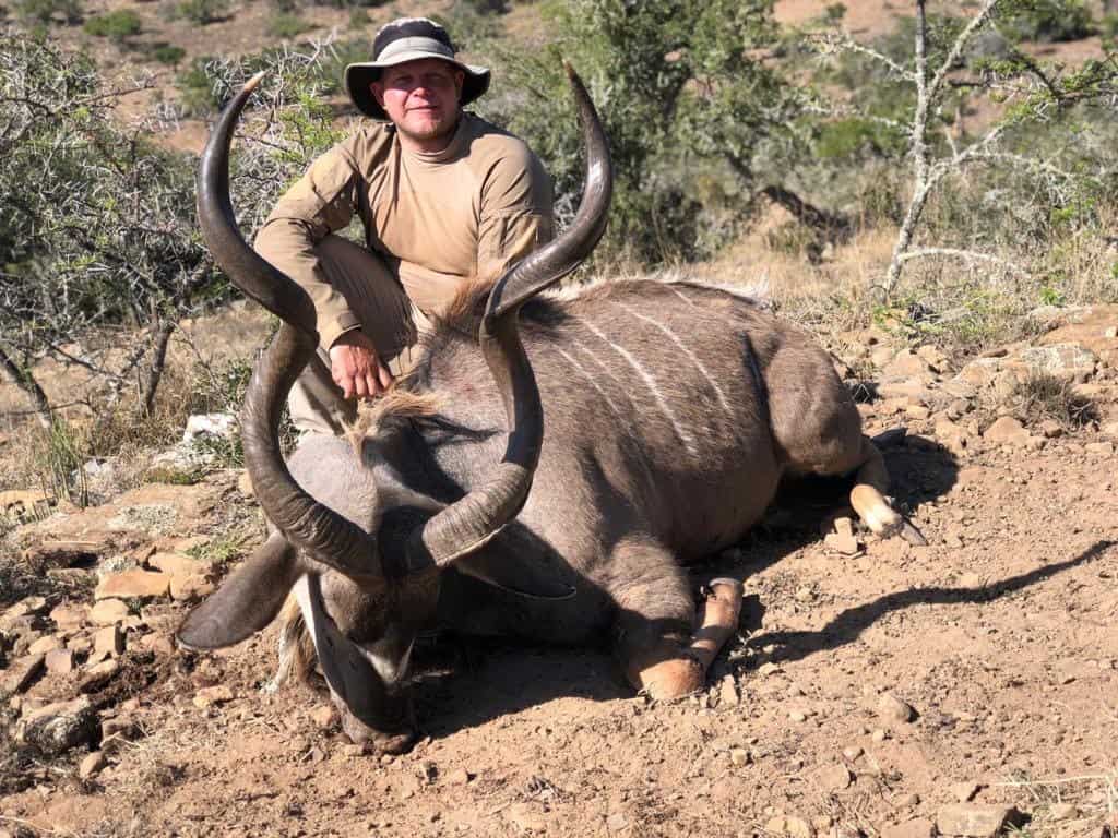A kudu trophy taken on my first African hunting safari.