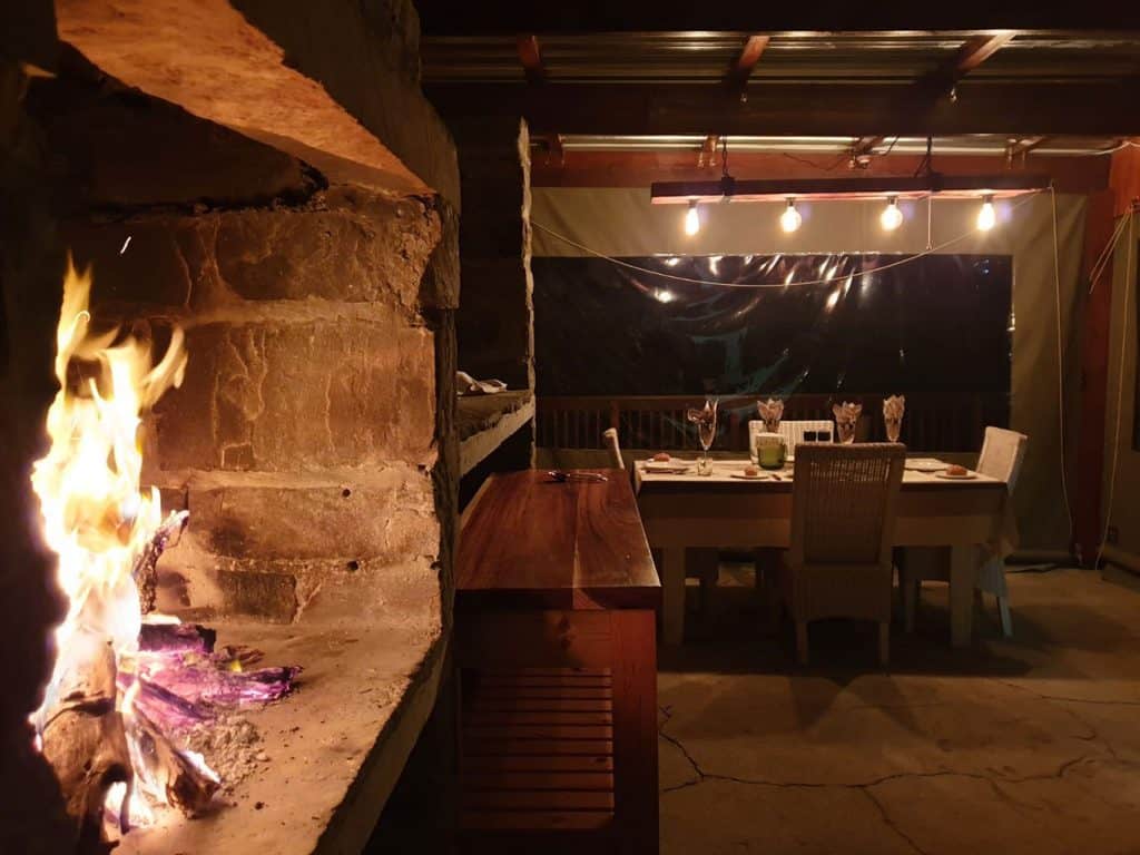 Blazing fir after a day of hunting on our African safari