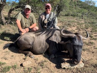 Blue Wildebeest trophy shot on a hunt in South Africa with Nick Bowker Hunting