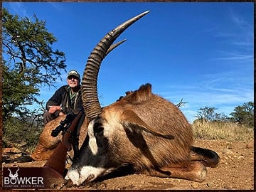 Africa hunting roan antelope with Nick Bowker.