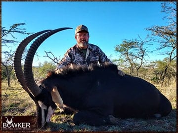 Africa hunting sable antelope with Nick Bowker.