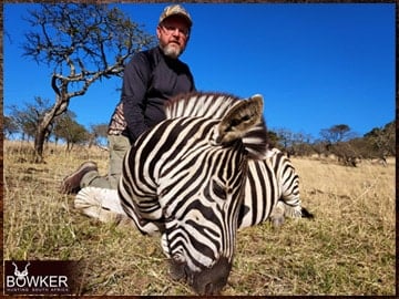 Africa hunting Zebra with Nick Bowker.