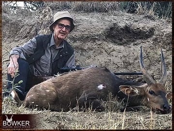Bushbuck trophy hunted in South Africa.