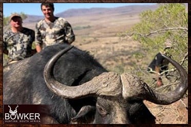 Large buffalo trophy shot with Nick Bowker Hunting.