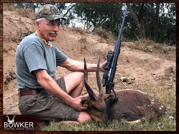Client with a Bushbuck shot while hunting in Africa.