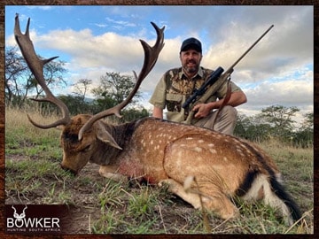 Client with a Fallow deer shot on an African hunting trip.