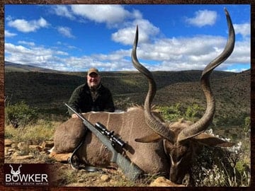 Client with a Kudu on a big game hunt.