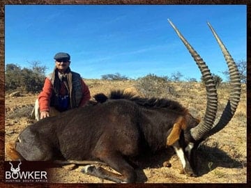 Client with a sable Antelope hunted in Africa.