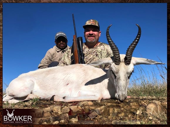 White springbok hunting safari style with Nick Bowker.