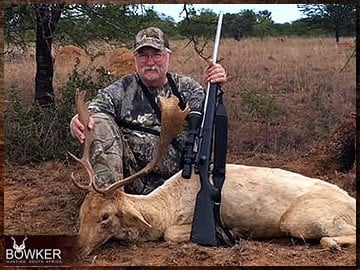 White fallow deer hunted safari style.