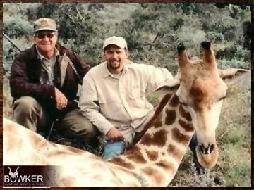 Giraffe trophy hunting with Nick Bowker.