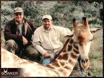 Hunting Giraffe trophy with Nick Bowker.