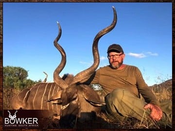 African Safari Hunt Cost. Kudu trophy in a client 7 animal 8-day African trophy hunt.