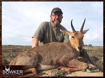 Mountain Reedbuck trophy in a client 7 animal 8-day African trophy hunt.
