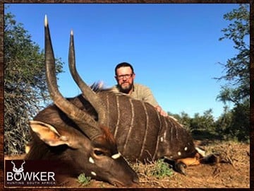 Nyala trophy in a client 7 animal 8-day African trophy hunt.
