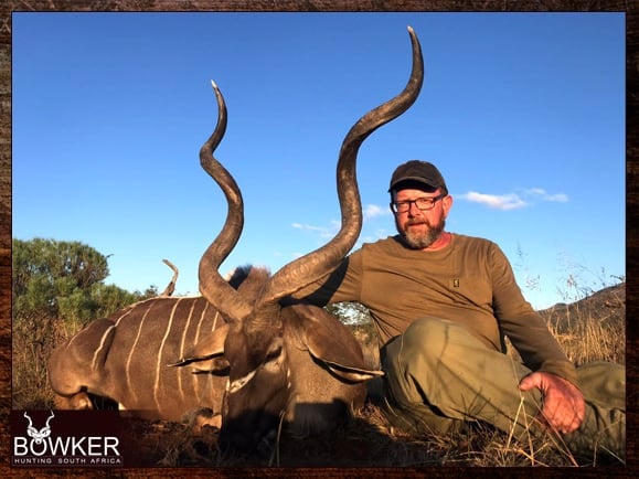 My first kudu trophy in Africa off African Shooting sticks.