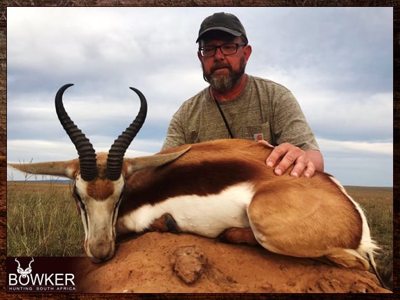 Springbok hunting off shooting sticks