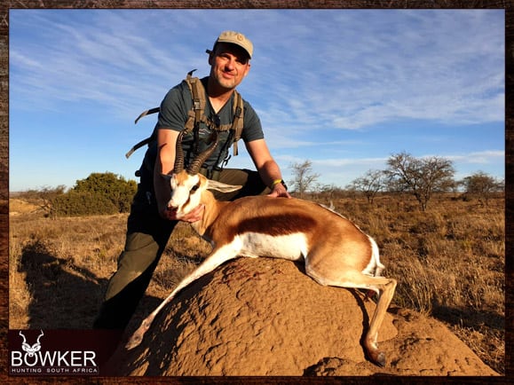 Springbok trophy shot during our African hunting safari