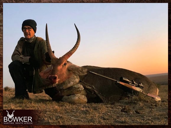 Waterbuck trophy taken while hunting in africa