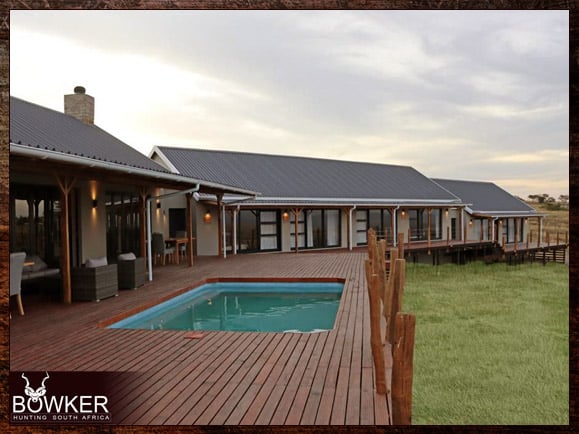 Hopewell wooden deck and swimming pool.